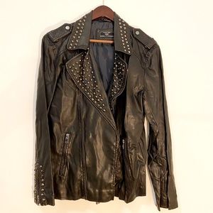 Zara Leather studded jacket / black / small